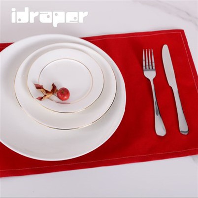 Servilletas de cóctel navideñas de tela roja